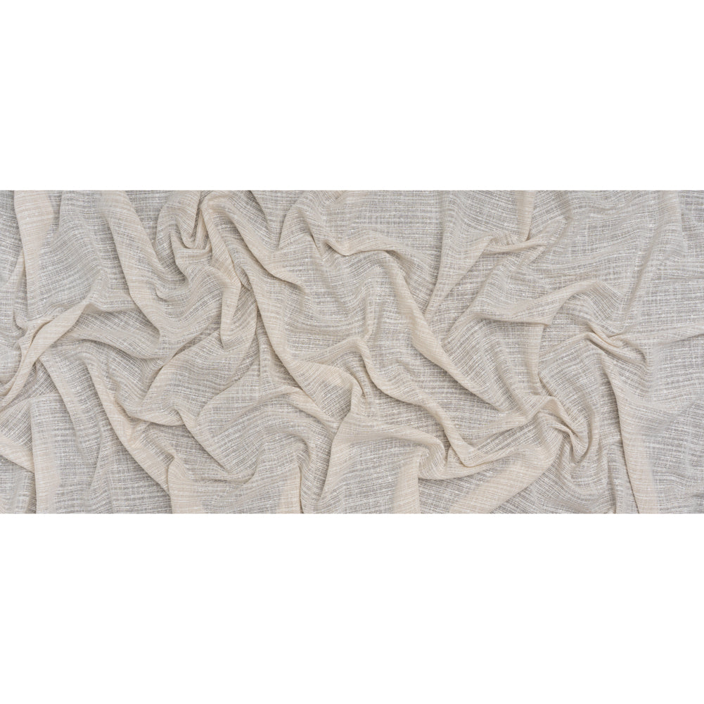 Slubbed Double Wide Drapery Sheers Woven Fabric - Ecru - British Imported