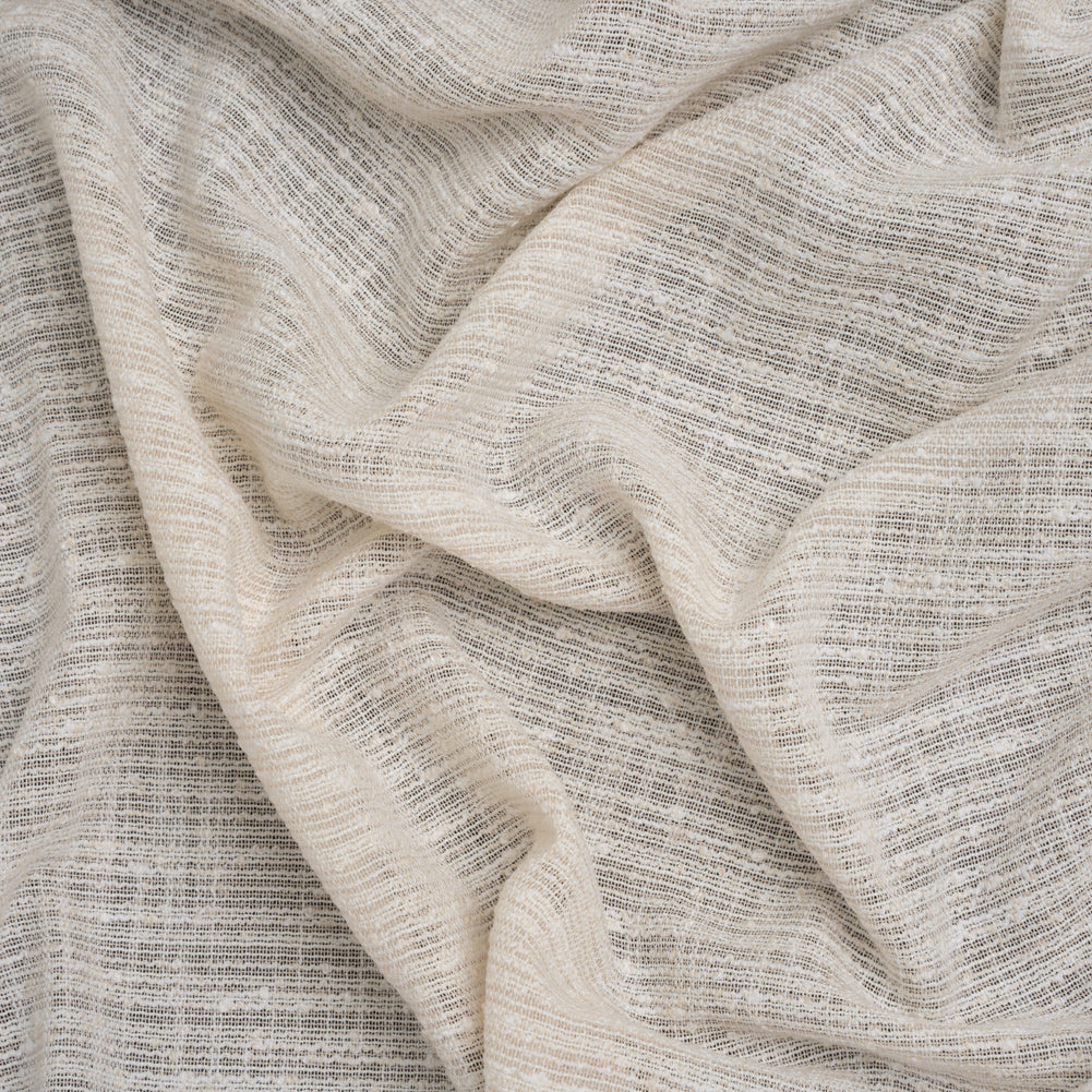 Slubbed Double Wide Drapery Sheers Woven Fabric - Ecru - British Imported