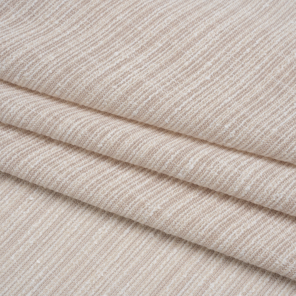 Slubbed Double Wide Drapery Sheers Woven Fabric - Flax - British Imported