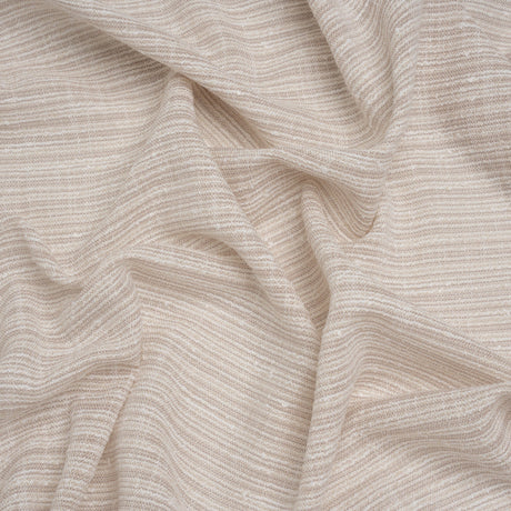 Slubbed Double Wide Drapery Sheers Woven Fabric - Flax - British Imported