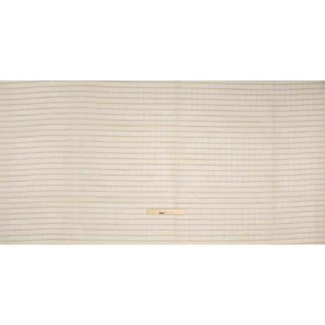 Double Wide Drapery Sheers Woven Fabric - Parchment Textured Checks - British Imported