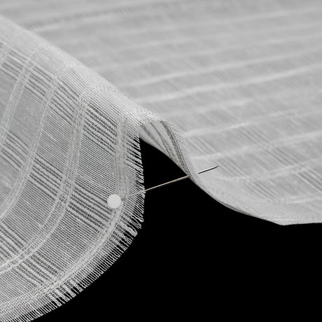 Double Wide Drapery Sheers Woven Fabric - Pebble Textured Checks - British Imported