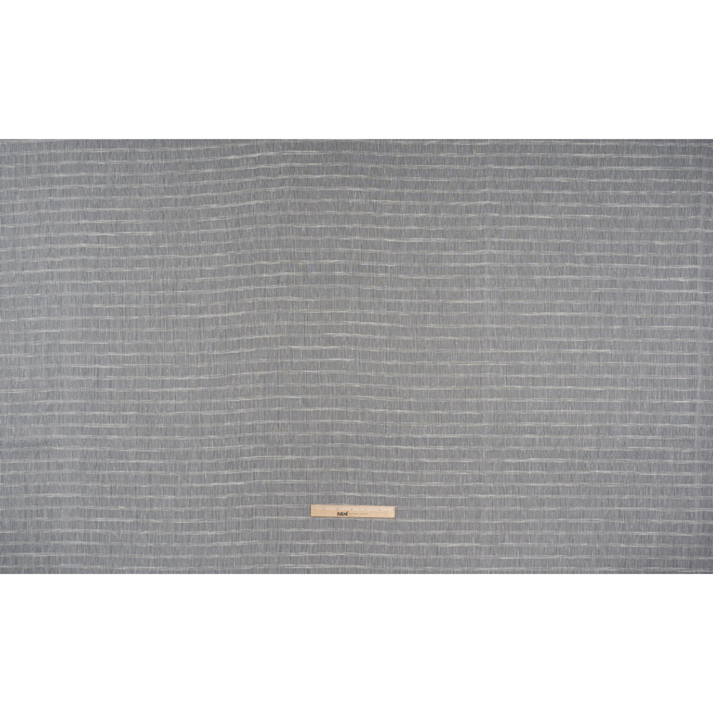 Double Wide Drapery Sheers Woven Fabric - Pebble Textured Checks - British Imported