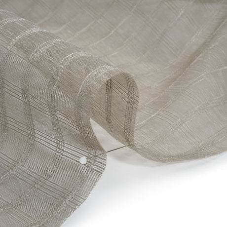 Double Wide Drapery Sheers Woven Fabric - Smoke Textured Checks - British Imported