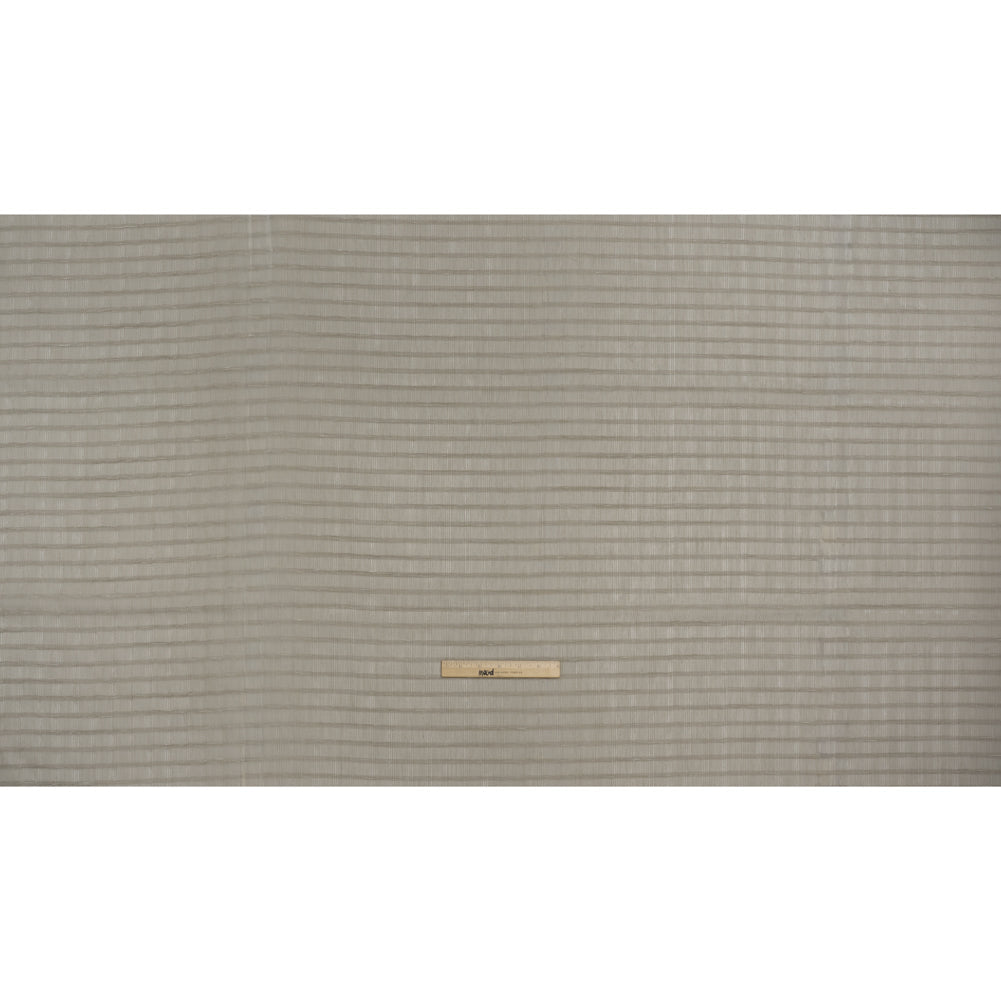 Double Wide Drapery Sheers Woven Fabric - Smoke Textured Checks - British Imported