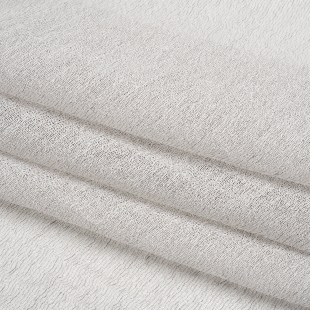 Wrinkled Look Loosely Woven Double Wide Drapery Sheers Fabric - Pebble - British Imported