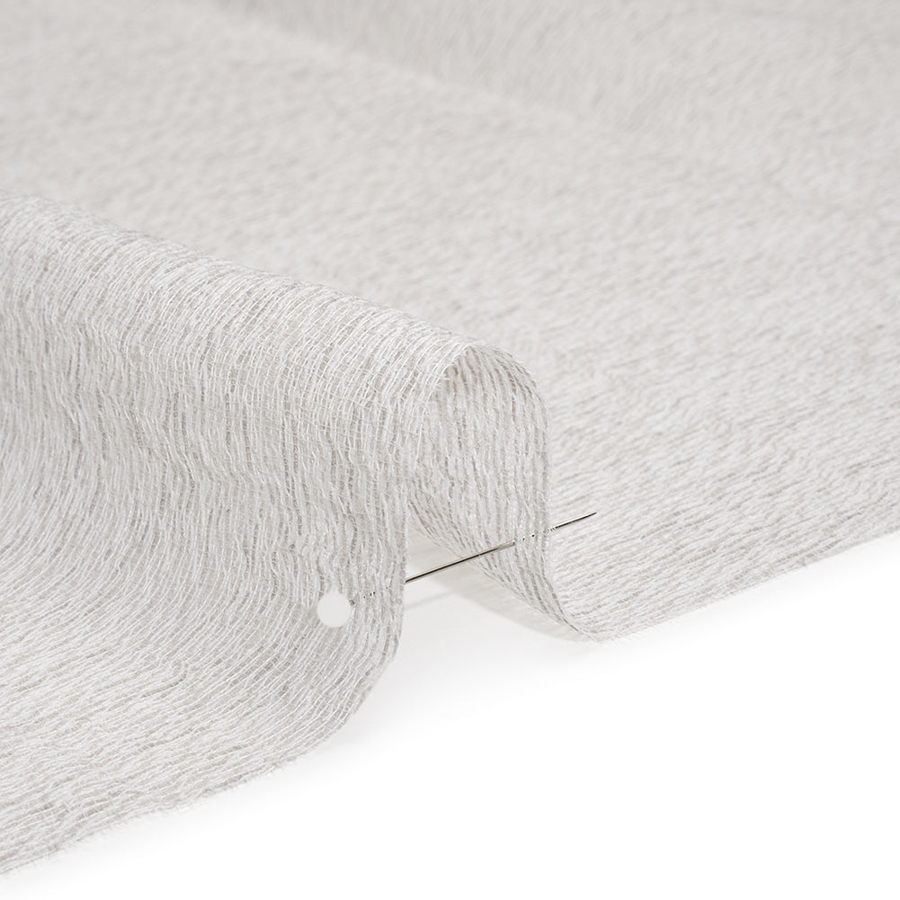 Wrinkled Look Loosely Woven Double Wide Drapery Sheers Fabric - Pebble - British Imported