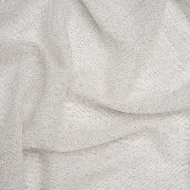 Wrinkled Look Loosely Woven Double Wide Drapery Sheers Fabric - Pebble - British Imported