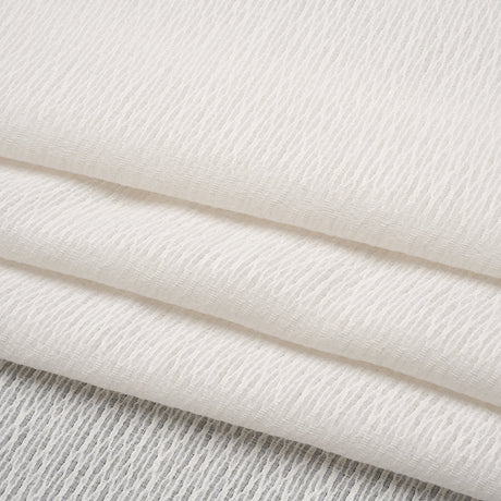Corded Double Wide Drapery Sheers Fabric - Ecru Abstract Texture - British Imported