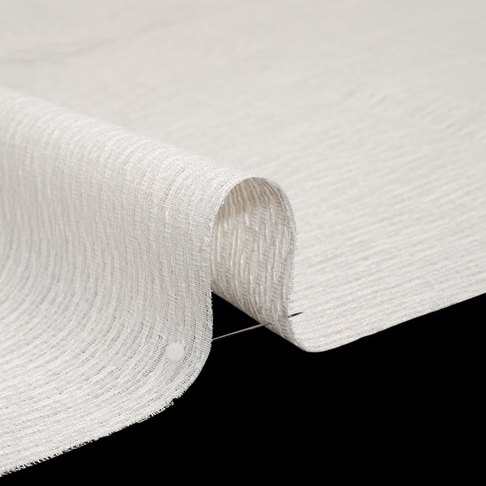 Corded Double Wide Drapery Sheers Fabric - Ecru Abstract Texture - British Imported