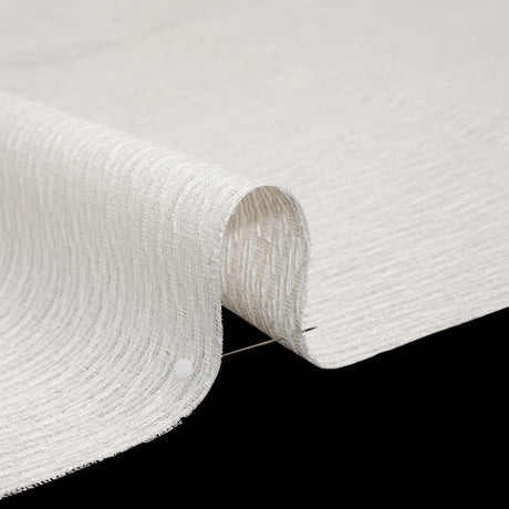 Corded Double Wide Drapery Sheers Fabric - Ecru Abstract Texture - British Imported