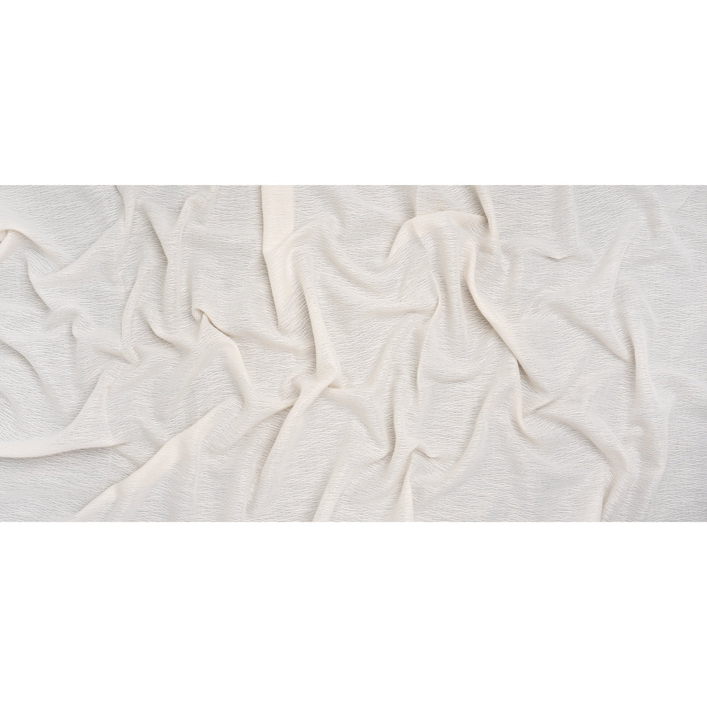 Corded Double Wide Drapery Sheers Fabric - Ecru Abstract Texture - British Imported