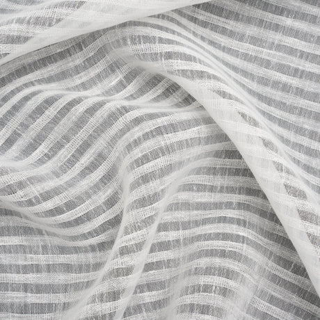 Slubbed Double Wide Drapery Sheers Woven - Chalk Sheer Stripes - British Imported