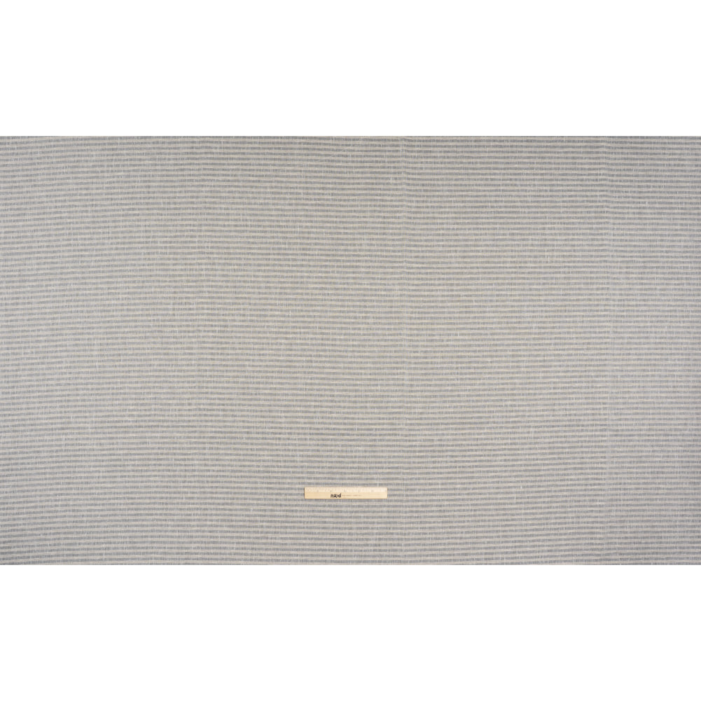 Slubbed Double Wide Drapery Sheers Woven - Putty Sheer Stripes - British Imported