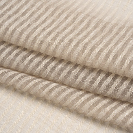 Slubbed Double Wide Drapery Sheers Woven - Smoke Sheer Stripes - British Imported