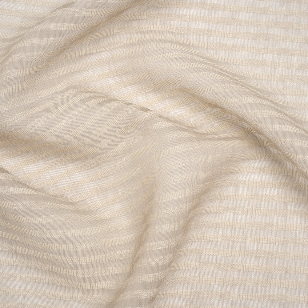 Slubbed Double Wide Drapery Sheers Woven - Smoke Sheer Stripes - British Imported