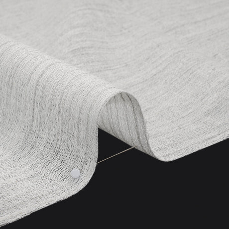 Creped Gauzy Double Wide Drapery Sheers Fabric - Pebble Slubbed Stripes - British Imported