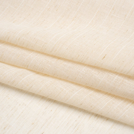 Slubbed Cotton and Linen Double Wide Drapery Sheers Fabric - Flax Heathered - British Imported