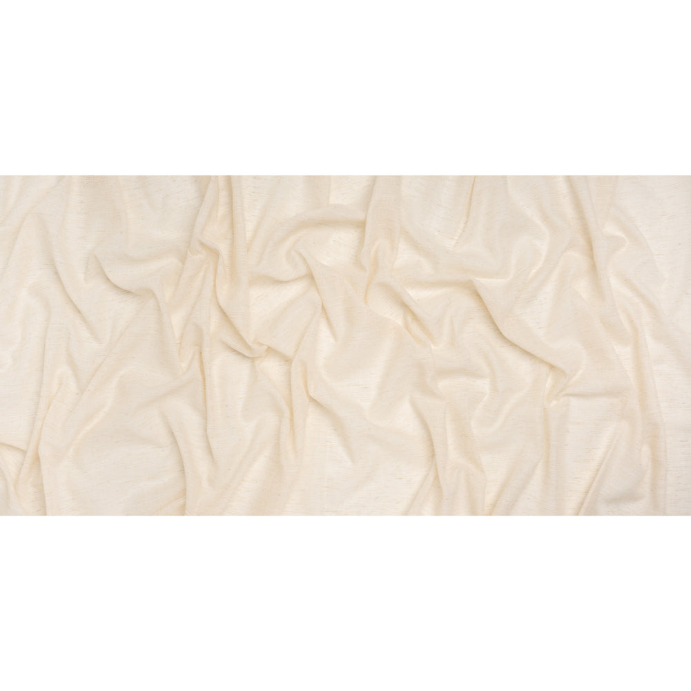 Slubbed Cotton and Linen Double Wide Drapery Sheers Fabric - Flax Heathered - British Imported