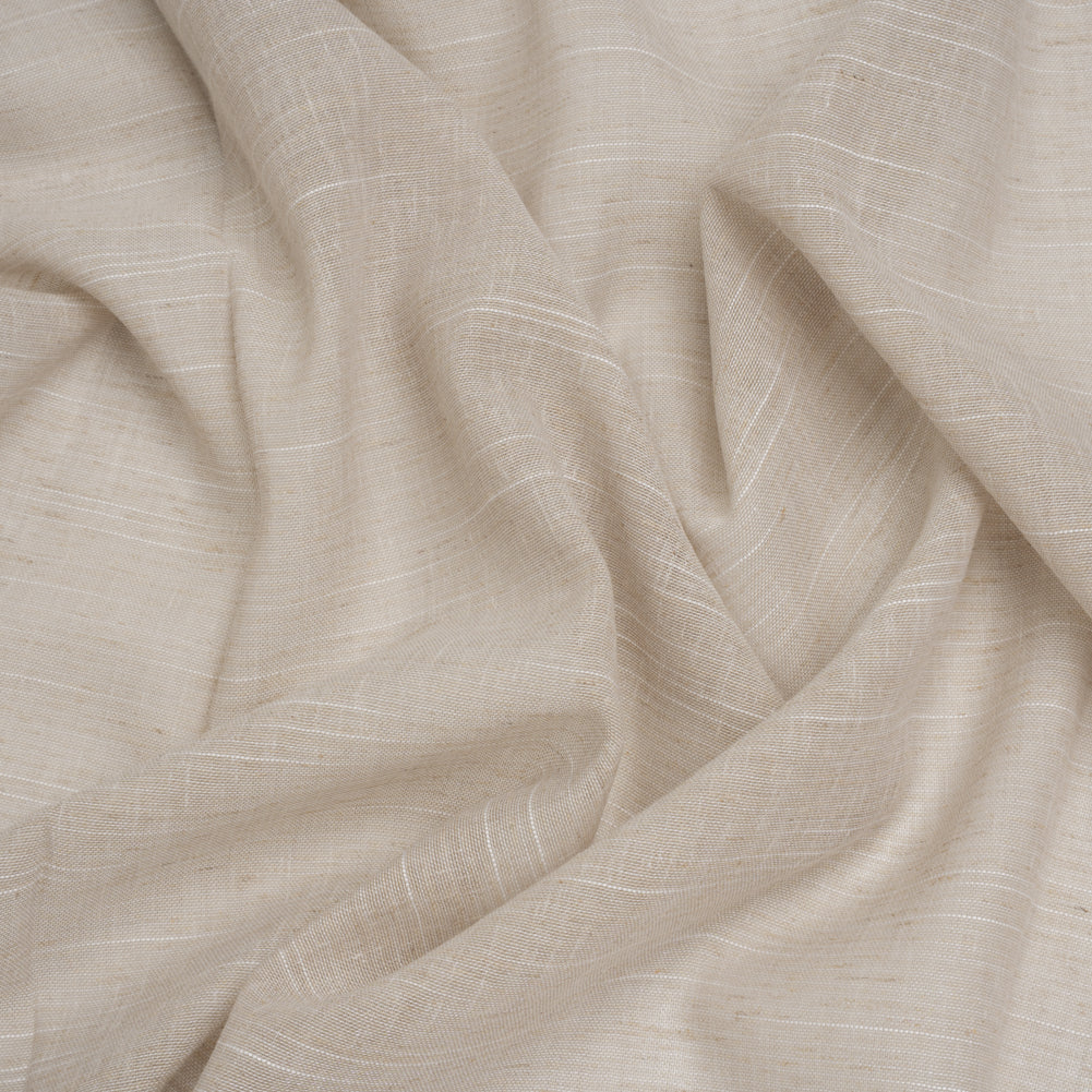 Slubbed Cotton and Linen Double Wide Drapery Sheers Fabric - Smoke Heathered - British Imported