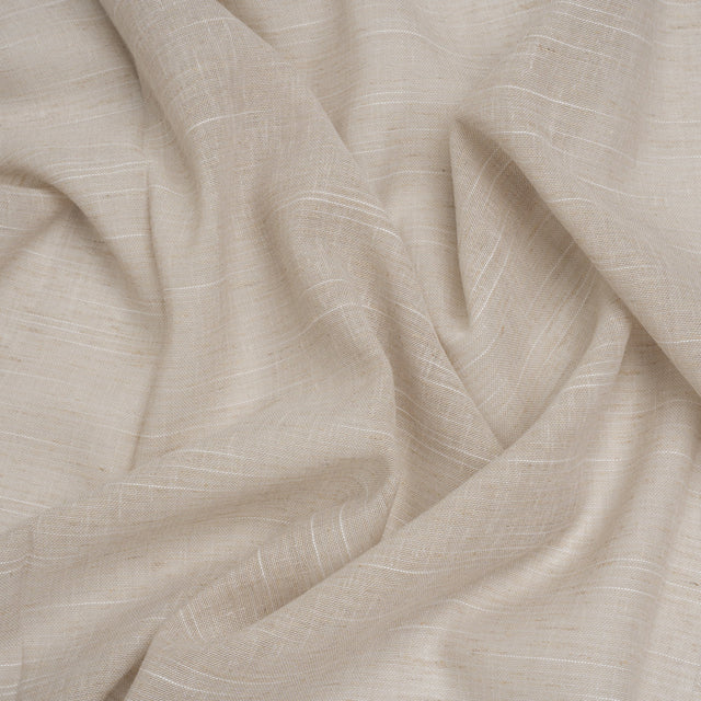 Slubbed Cotton and Linen Double Wide Drapery Sheers Fabric - Smoke Heathered - British Imported