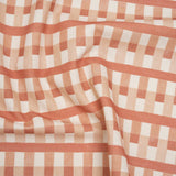 Cotton and Linen Canvas Print - Raspberry Geometric Block Stripes - British Imported