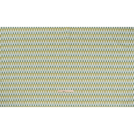 Cotton and Linen Canvas Print - Teal Geometric Block Stripes - British Imported