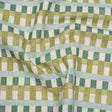 Cotton and Linen Canvas Print - Teal Geometric Block Stripes - British Imported