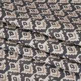 Cotton and Linen Canvas Print - Charcoal Rows of Diamonds - British Imported