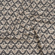 Cotton and Linen Canvas Print - Charcoal Rows of Diamonds - British Imported