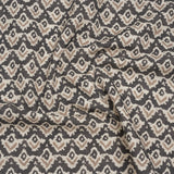 Cotton and Linen Canvas Print - Charcoal Rows of Diamonds - British Imported