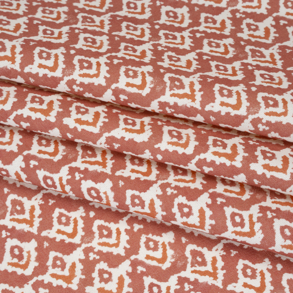 Cotton and Linen Canvas Print - Raspberry Rows of Diamonds - British Imported