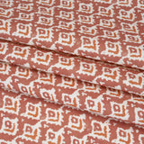 Cotton and Linen Canvas Print - Raspberry Rows of Diamonds - British Imported