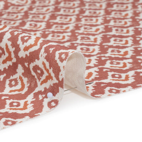 Cotton and Linen Canvas Print - Raspberry Rows of Diamonds - British Imported