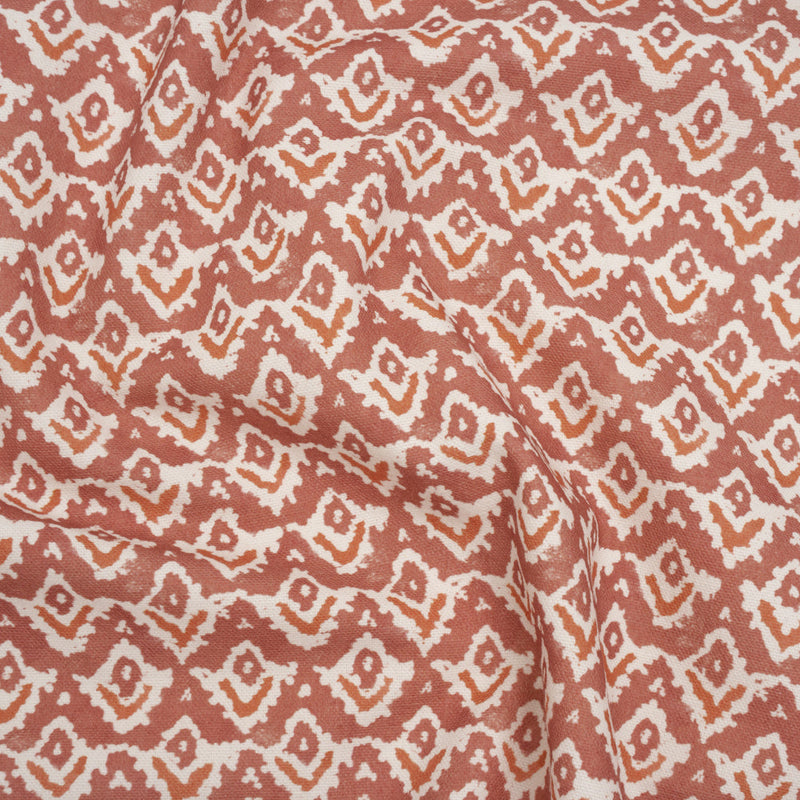 Cotton and Linen Canvas Print - Raspberry Rows of Diamonds - British Imported