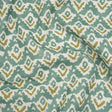 Cotton and Linen Canvas Print - Teal Rows of Diamonds - British Imported