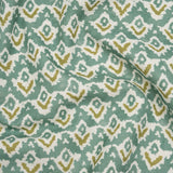 Cotton and Linen Canvas Print - Teal Rows of Diamonds - British Imported
