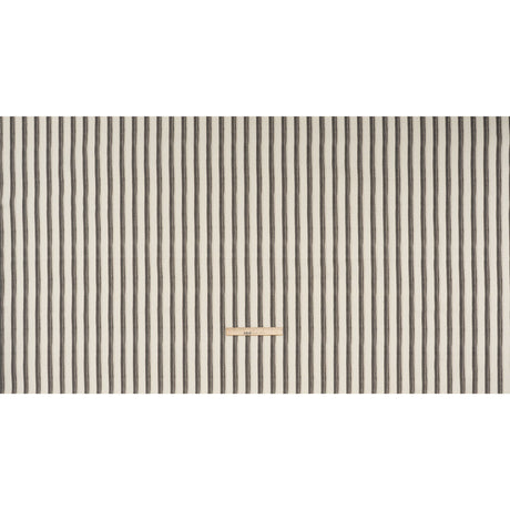 Cotton and Linen Canvas Print - Charcoal Stripes and Dots - British Imported