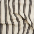Cotton and Linen Canvas Print - Charcoal Stripes and Dots - British Imported