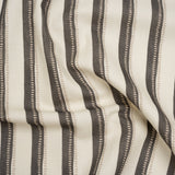 Cotton and Linen Canvas Print - Charcoal Stripes and Dots - British Imported