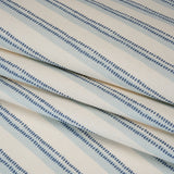 Cotton and Linen Canvas Print - Indigo Stripes and Dots - British Imported