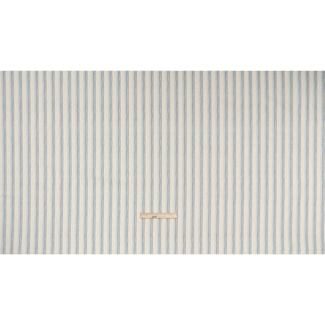 Cotton and Linen Canvas Print - Indigo Stripes and Dots - British Imported
