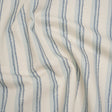 Cotton and Linen Canvas Print - Indigo Stripes and Dots - British Imported