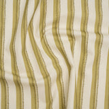 Cotton and Linen Canvas Print - Olive Stripes and Dots - British Imported