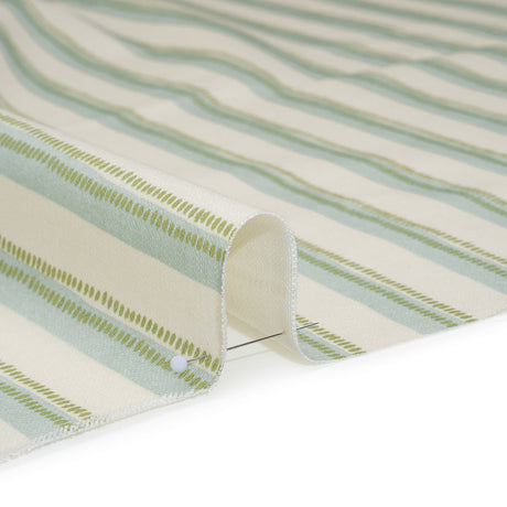 Cotton and Linen Canvas Print - Opal Stripes and Dots - British Imported