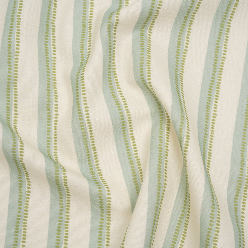 Cotton and Linen Canvas Print - Opal Stripes and Dots - British Imported