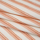 Cotton and Linen Canvas Print - Terracotta Stripes and Dots - British Imported