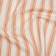 Cotton and Linen Canvas Print - Terracotta Stripes and Dots - British Imported