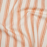 Cotton and Linen Canvas Print - Terracotta Stripes and Dots - British Imported
