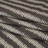Cotton and Linen Canvas Print - Charcoal Dash and Dot Stripes - British Imported